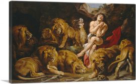 Daniel in the Lions' Den-1-Panel-18x12x1.5 Thick