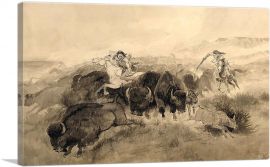 Indian Buffalo Hunt 1894-1-Panel-40x26x1.5 Thick
