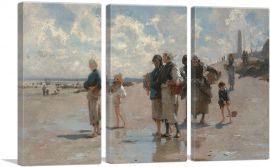 Fishing Oysters At Cancale-3-Panels-90x60x1.5 Thick