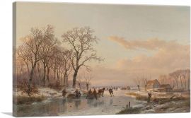 Frozen Canal Near The River Maas-1-Panel-12x8x.75 Thick