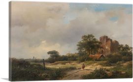 Landscape With The Ruins Of Brederode Castle In Santpoort-1-Panel-18x12x1.5 Thick