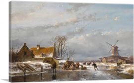 Winter Landscape With Skaters Koek En Zopie 1856-1-Panel-40x26x1.5 Thick