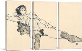 Reclining Female Nude with Legs Spread Apart 1914-3-Panels-90x60x1.5 Thick