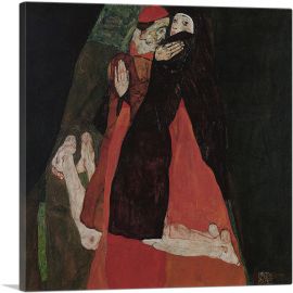 Cardinal and Nun - Caress 1912-1-Panel-12x12x1.5 Thick