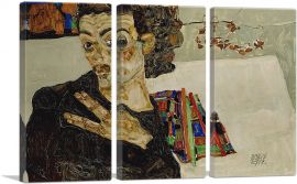Self-Portrait With Black Vase And Spread Fingers 1911-3-Panels-60x40x1.5 Thick
