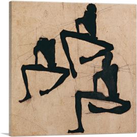 Composition with Three Male Nudes 1910-1-Panel-12x12x1.5 Thick