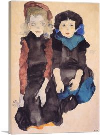 Two Little Girls 1911-1-Panel-18x12x1.5 Thick