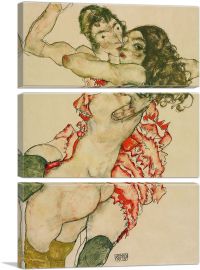 Two Women Embracing 1915-3-Panels-90x60x1.5 Thick