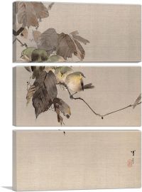 Birds On a Branch 1887-3-Panels-60x40x1.5 Thick