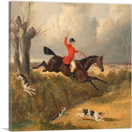 Foxhunting Clearing a Ditch-1-Panel-36x36x1.5 Thick