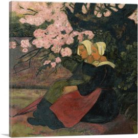 Two Breton Women Under Apple Tree In Flower 1892-1-Panel-18x18x1.5 Thick
