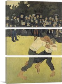 Breton Wrestling 1890-3-Panels-60x40x1.5 Thick