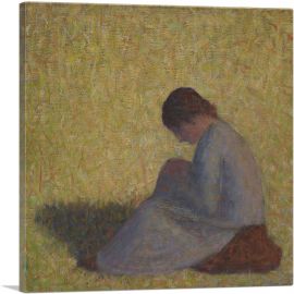 Peasant Woman Seated in the Grass 1883-1-Panel-18x18x1.5 Thick