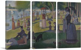 A Sunday Afternoon on the Island of La Grande Jatte 1884-3-Panels-60x40x1.5 Thick