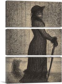 Woman Strolling 1884-3-Panels-60x40x1.5 Thick