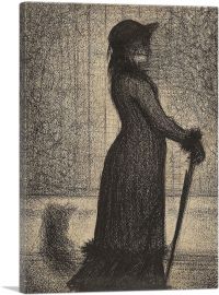 Woman Strolling 1884-1-Panel-12x8x.75 Thick