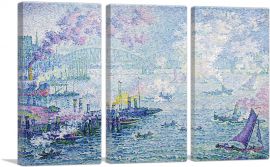 The Port of Rotterdam 1907-3-Panels-60x40x1.5 Thick