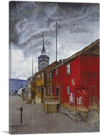 Street In Roros 1902-1-Panel-18x12x1.5 Thick