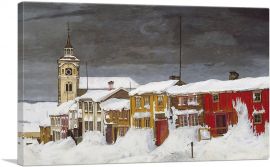 Street In Roros In Winter 1903-1-Panel-26x18x1.5 Thick