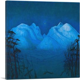 Winter Night In The Mountains 1914-1-Panel-12x12x1.5 Thick