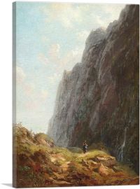 Mountain And Milkmaid Along a Winding Stone Path-1-Panel-12x8x.75 Thick