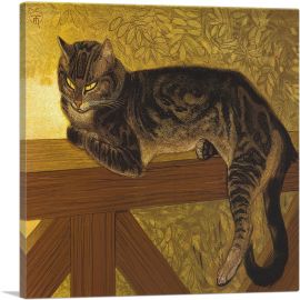 The Summer - Cat on a Balustrade 1909-1-Panel-12x12x1.5 Thick