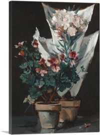 Still Life With Potted Geraniums-1-Panel-12x8x.75 Thick