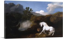 Horse Frightened by a Lion 1770-1-Panel-18x12x1.5 Thick