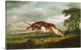 Hound Coursing a Stag 1763-1-Panel-26x18x1.5 Thick