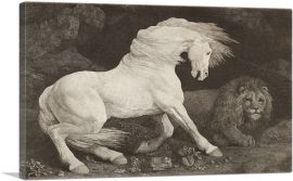 A Horse Affrighted at a Lion 1788-1-Panel-40x26x1.5 Thick