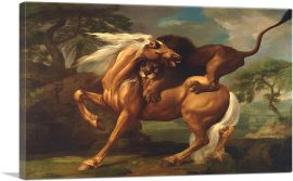 A Lion Attacking a Horse 1762-1-Panel-26x18x1.5 Thick