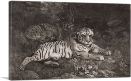 A Tiger and a Sleeping Leopard 1788-1-Panel-12x8x.75 Thick