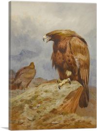 Pair Of Golden Eagles 1899-1-Panel-12x8x.75 Thick