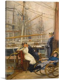 A Visit To The Yacht 1873-1-Panel-12x8x.75 Thick