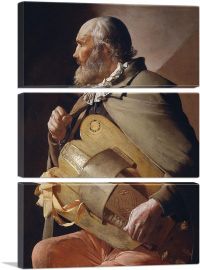 The Hurdy Gurdy Player 1610-3-Panels-60x40x1.5 Thick