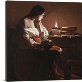 Magdalene With The Smoking Flame 1640-1-Panel-18x18x1.5 Thick