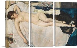Reclining Nude-3-Panels-60x40x1.5 Thick