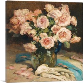 Roses In a Glass Jug-1-Panel-12x12x1.5 Thick