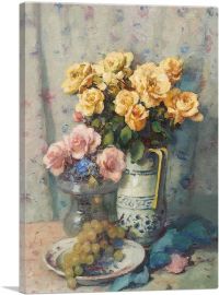 Still Life With Roses And Grapes-1-Panel-12x8x.75 Thick