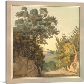 Near The Arco Scuro Looking Into The Villa Borghese 1780-1-Panel-36x36x1.5 Thick