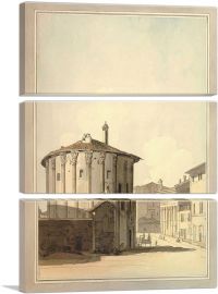 Temple Of Vesta And Temple Of Fortune Virilis 1781-3-Panels-60x40x1.5 Thick