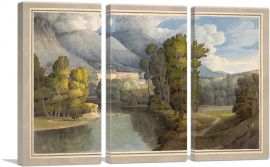 Tivoli Above The Fall Of The Anio 1781-3-Panels-90x60x1.5 Thick