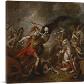 Joshua At The Battle Of Ai Attended By Death-1-Panel-18x18x1.5 Thick