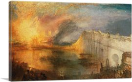 Burning of the Houses of Lords and Commons 1834-1-Panel-18x12x1.5 Thick