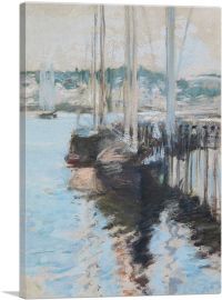 Boats In Harbor-1-Panel-26x18x1.5 Thick