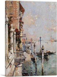 Venice View From a Canal Over The Grand Canal To Church Of San Giorgio 1902-1-Panel-26x18x1.5 Thick