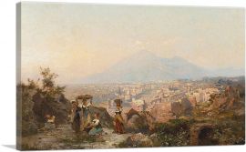 Figures On a Hill Overlooking Pompeii-1-Panel-12x8x.75 Thick