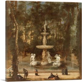 Fountain Of Tritons In Island Garden Aranjuez 1656-1-Panel-18x18x1.5 Thick
