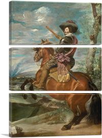 Gaspar De Guzman Count-Duke Olivares On Horseback-3-Panels-60x40x1.5 Thick