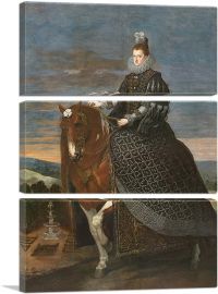 Queen Margarita De Austria On Horseback 1635-3-Panels-60x40x1.5 Thick